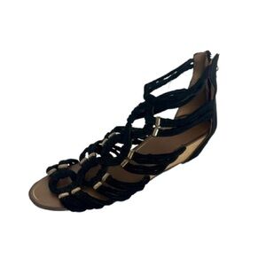 Report Women’s low wedge faux suede with gold tone hardware and rear zipper 8